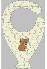 Hop085 - Fox and trees Quilted Bib with pacifier holder